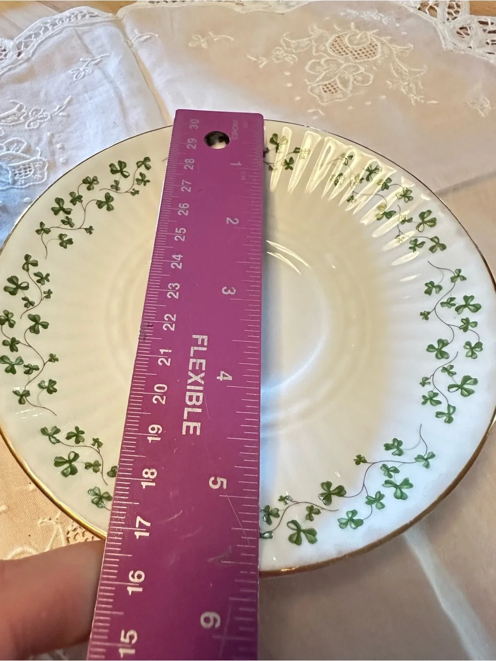 Vintage Royal Tara Galway Ireland Shamrock Trellis Tea Cup Saucer Set